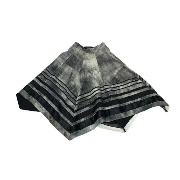 Stella & Jamie Gray Blotch Elwynn 100% Leather Skirt Handkerchief X Small - Picture 2 of 5